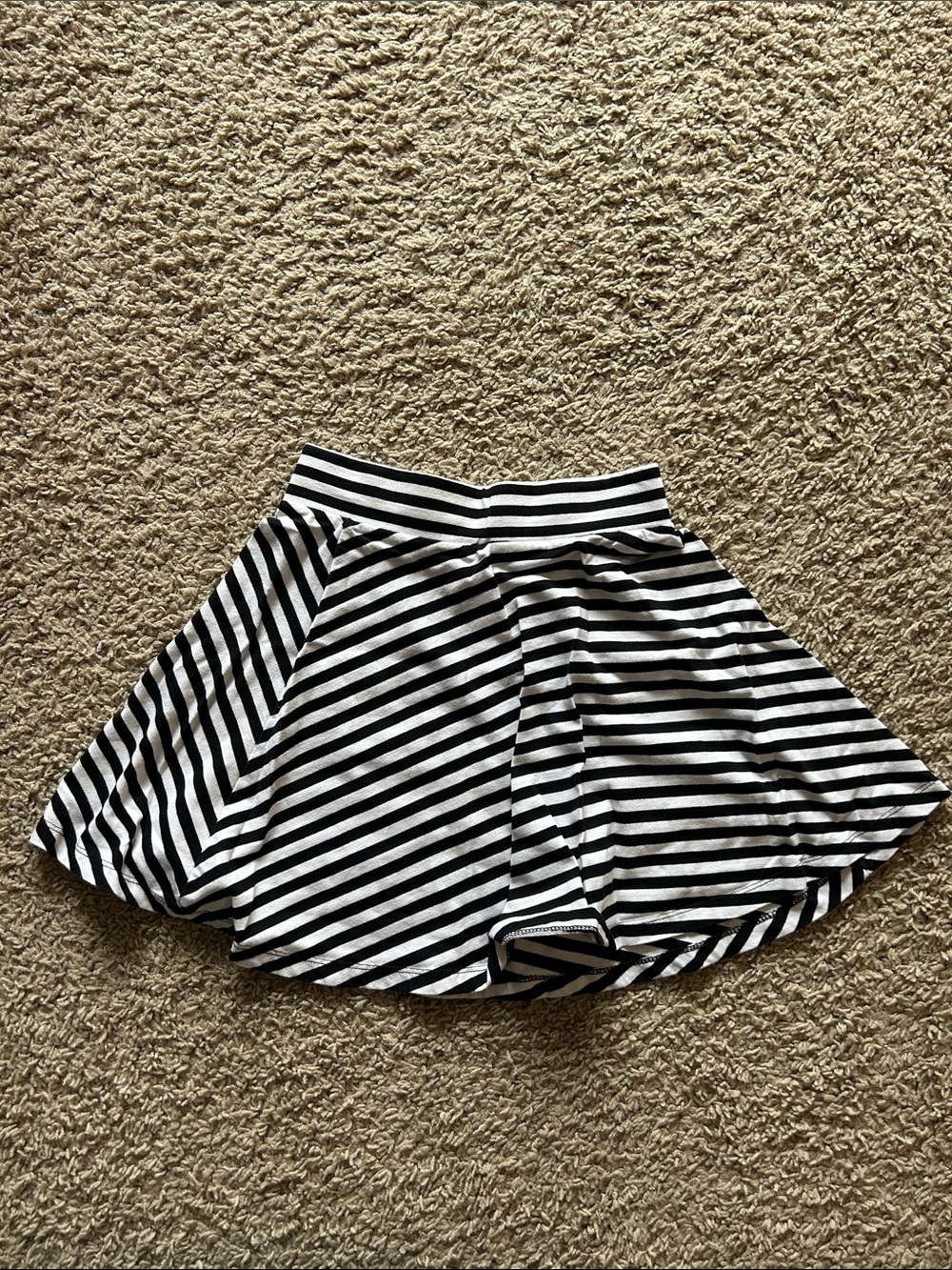 H&M Black & White Striped Circle Skirt